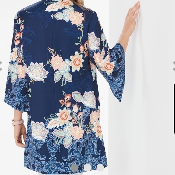 Floral kimono cardigan, Chico’s size 2 - Picture 3 of 10